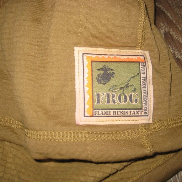 USMC FROG FR Grid Fleece 1/2 Zip Top Coyote Brown USA Made - Picture 2 of 5